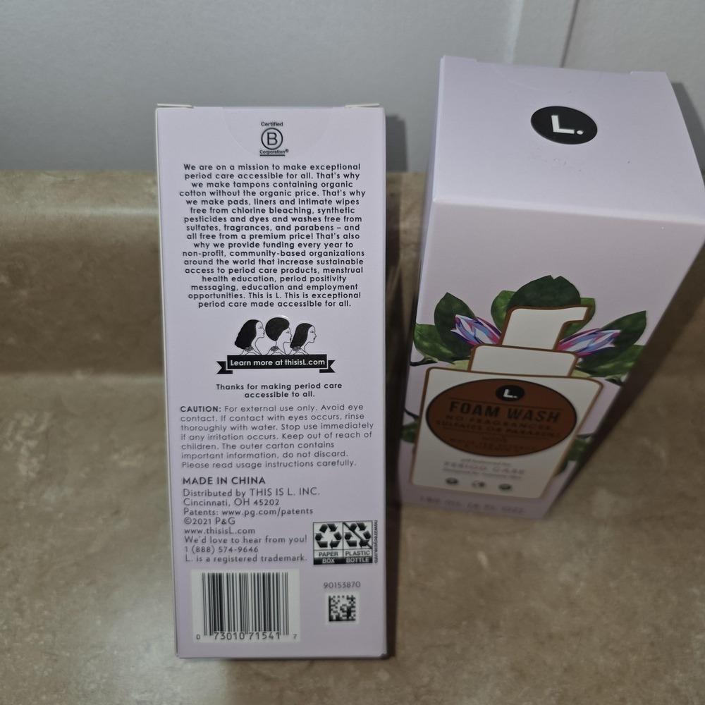 L. Foam Wash 180mL 6oz Period Care Intimate Skin White Tea Unscented Lot Of‎ 2 - Picture 4 of 6